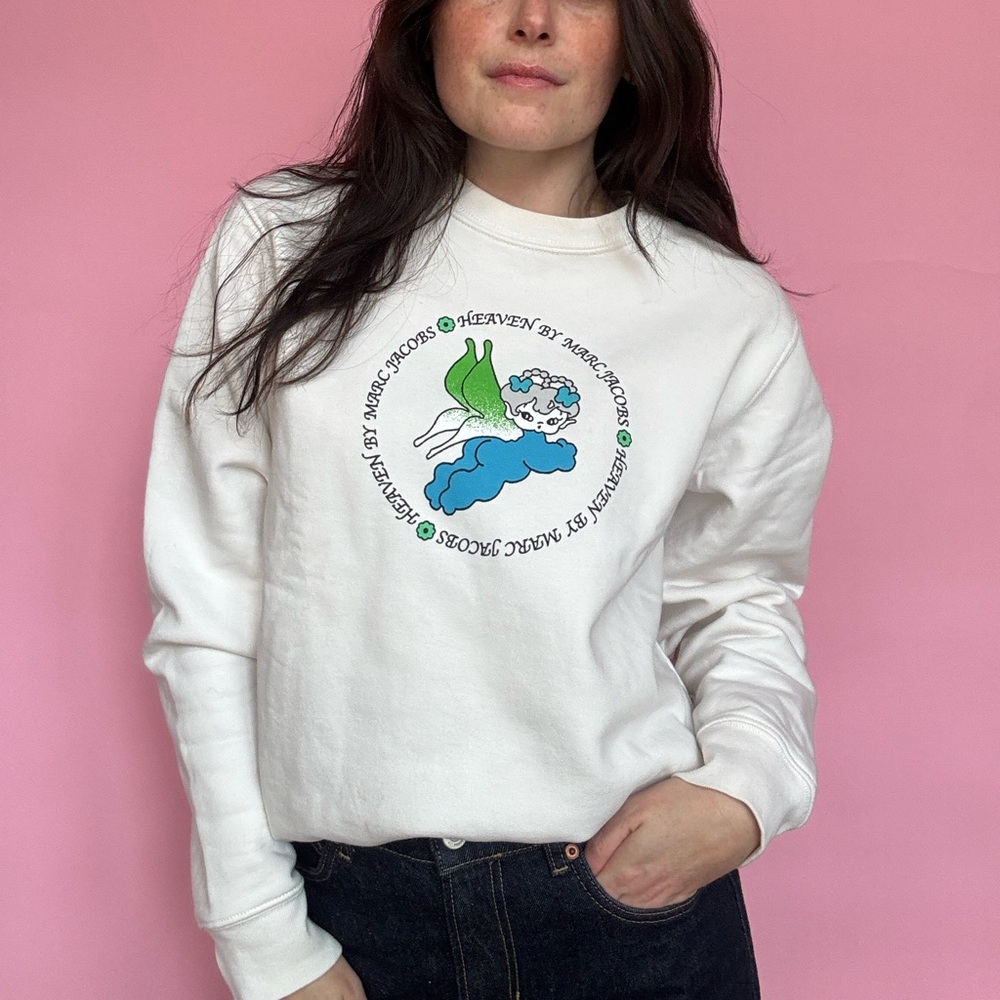 HEAVEN BY MARC JACOBS WHITE DYSTOPIA ANGEL PULLOVER